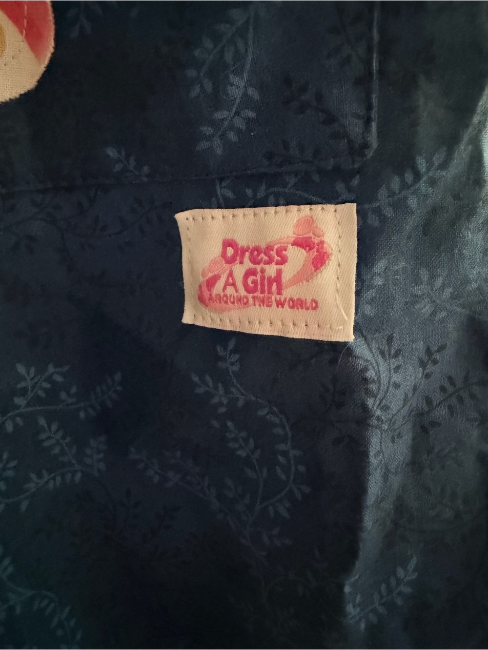 Girls Navy Blue Princess Patch Sundress with Rainbow Ties - Picture 4 of 4